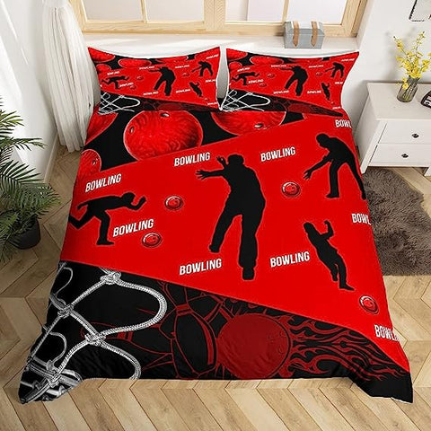 Maxcorners Red Bowling Player 3D Bedding Set