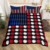 Maxcorners American Bowling Ball And Pins 3D Bedding Set