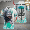 Maxcorners Angry Wolf Disc Golf Polo Personalized Name, Team Name 3D Shirt (4 Colors)