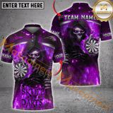 Maxcorners Custom Darts Team Jersey, Skull Darts With Flaming Dartboard Personalization Name And Team Name