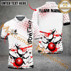 Maxcorners Back To The Time Ball And Pins Bowling Jersey Multicolor Option Customized Name, Team Name 3D Polo Shirt