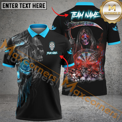 Maxcorners Darts Skull Reaper Game Over Mutilcolor Options Personalized Name, Team Name 3D Polo Shirt