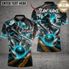 Maxcorners Bowling Bowling Ball & Pin Explosion Graphic Multicolor Customized Name, Team Name 3D Shirts