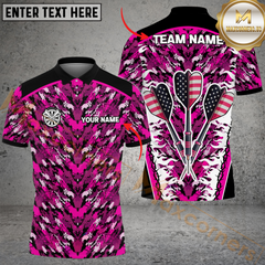 Maxcorners Darts American Flag Arrow Camo Multicolor Options Personalized Name, Team Name 3D Shirt