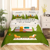 Maxcorners Camper Comforter Cover Twin Happy Camping Bedding Set
