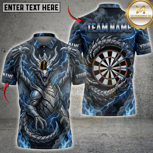 Maxcorners Darts Purple Lightning Skull Dartboard Multicolor Customized Name, Team Name 3D Shirts ( 4 Colors )
