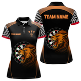 Maxcorners Orange Lion Dartboard Dart Shirts Custom Dart Team Shirt For Men, Dart Jerseys LM105