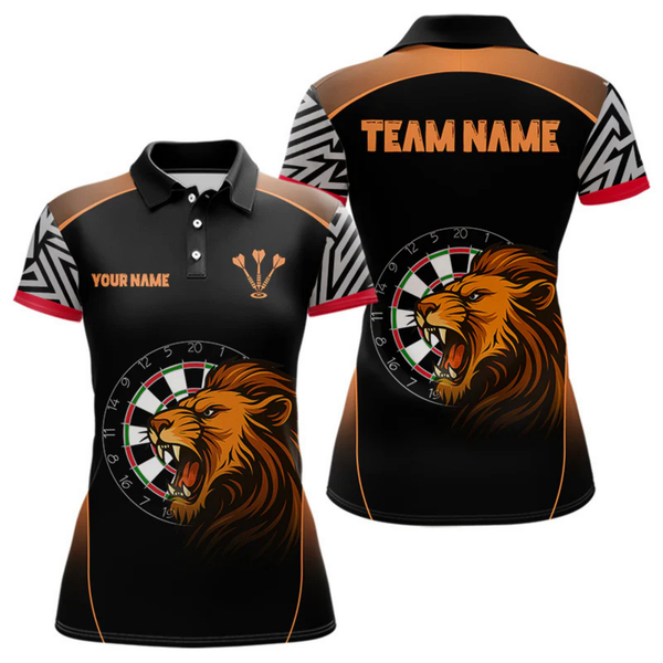 Maxcorners Orange Lion Dartboard Dart Shirts Custom Dart Team Shirt For Men, Dart Jerseys LM105