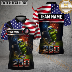 Maxcorners USA 250 Freedom Swing Golf Polo Customized Name, Team Name Shirts