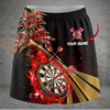 Maxcorners Darts Flame Gold Stripe Dartboard Personalized 3D Skirts With Shorts