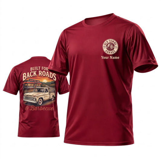 (9 Colors) Maxcorners Personalized Car Classic Muscle Car 3D T-Shirt - Black Vintage Road Trips Classic Car Back Print