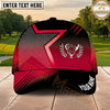 Maxcorners Golf Geometric Stripe Laurels Ball Emblem Personalized Name 3D Classic Cap
