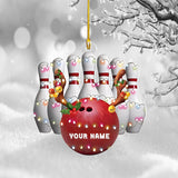 Maxcorners Personalized Bowling Ornament Gifts Sport Christmas Ornaments Bowling Player Gifts Bowling Team Gift Bowling Xmas