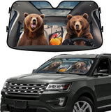 Maxcorners Bear Couple Funny Windshield Sun Shade