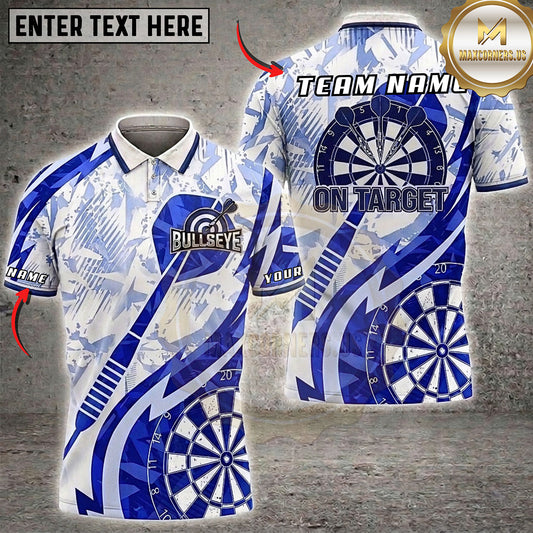 Maxcorners Darts On Target Bullseye Abstract Design Multiple Options Personalized Name, Team Name 3D Shirt