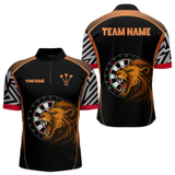 Maxcorners Orange Lion Dartboard Dart Shirts Custom Dart Team Shirt For Men, Dart Jerseys LM105