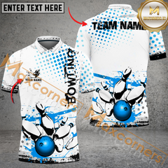 Maxcorners Back To The Time Ball And Pins Bowling Jersey Multicolor Option Customized Name, Team Name 3D Polo Shirt
