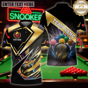 Maxcorners Pool Sport Shirt Elegant Geometry Art Print Customized Name 3D Shirt