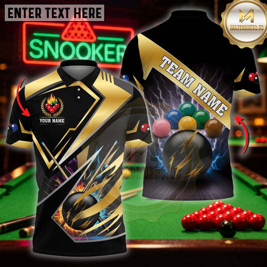 Maxcorners Pool Sport Shirt Elegant Geometry Art Print Customized Name 3D Shirt