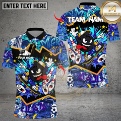 Maxcorners Bowling Cartoon Skater Multioptions Personalized Name, Team Name Unisex 3D Shirts