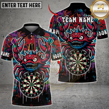 Maxcorners Darts Monster Crab Graffiti Dartboard Multicolor Customized Name, Team Name 3D Shirts