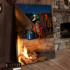 Maxcorners Duck Canvas Camping Campfire Coffee Night Scene Canvas Wall Art