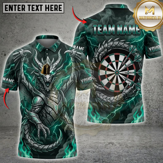 Maxcorners Darts Purple Lightning Skull Dartboard Multicolor Customized Name, Team Name 3D Shirts ( 4 Colors )