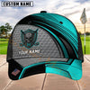 Maxcorners Golf Skull Shield Dynamic Stripe Personalized Name 3D Cap (8 Colors)