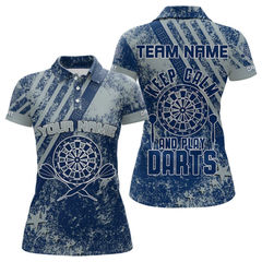 Maxcorners Blue Dartboards Custom Grunge Style Dart Shirts For Men, Dart Team Jerseys LM054