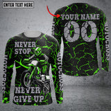 Maxcorners Rider's Essence Leather Personalized Name 3D Shirt