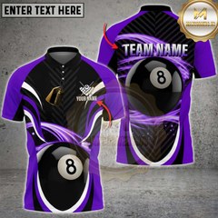 Maxcorners Billiards 8-Ball Flame Flow Multicolor Customized Name, Team Name 3D Shirt