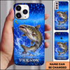 Maxcorners Deep Blue Water Splash Personalized Name Phone Case (13 Fish Species)