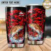 Maxcorners Fishing Tumbler Red Black Camouflage Splash Design Personalized Name Tumbler (13 Species)