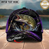 Maxcorners Fishing Purple Lightning Rod Splash Personalized 3D Cap (12 Fish Species)