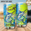 Maxcorners Fishing Tumbler Lime Yellow Abstract Camouflage Design Personalized Name Tumbler (13 Species)