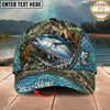 Maxcorners Fishing Mermaid Scale Camo Rope Personalized 3D Cap (12 Fish Species)