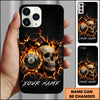 Maxcorners Billiards Fire Lightning Skull 8 Ball Personalized Name Phone Case