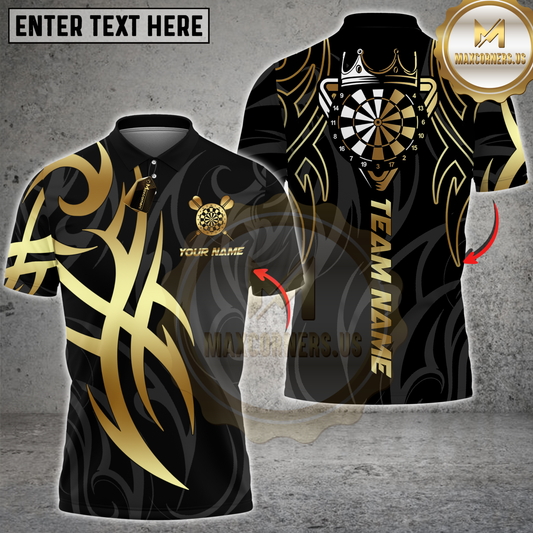 Maxcorners Darts Sport Tribal Crown Target Multicolor Customized Name, Team Name 3D Shirts