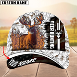 Maxcorners Premium Unique Version Of USa Flag Deer Hunting Multicolor Option Personalized Name 3D Cap