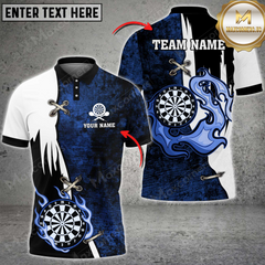 Maxcorners Darts Dartboard Resurrection Fire Mutilcolor Options Personalized Name, Team Name 3D Polo Shirt