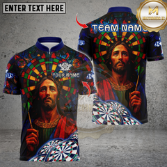Maxcorners Darts Jesus With DartBoard Multicolor Customized Name, Team Name 3D Shirts