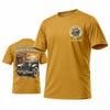 (7 Colors) Maxcorners Personalized Car Classic Muscle Car 3D T-Shirt - Mustard Yellow Retro Highway Classic Car Back Print
