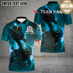 Maxcorners Darts Flame Dragon And Skull With Dartboard Multicolor Customized Name, Team Name 3D Shirts