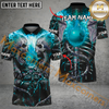 Maxcorners Skull Ball Flame Bowling Jersey Multicolor Option Customized Name, Team Name 3D Polo Shirt