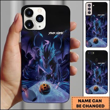 Maxcorners Bowling Dark Fantasy Dragon Strike Personalized Name 3D Phone Case