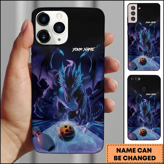 Maxcorners Bowling Dark Fantasy Dragon Strike Personalized Name 3D Phone Case