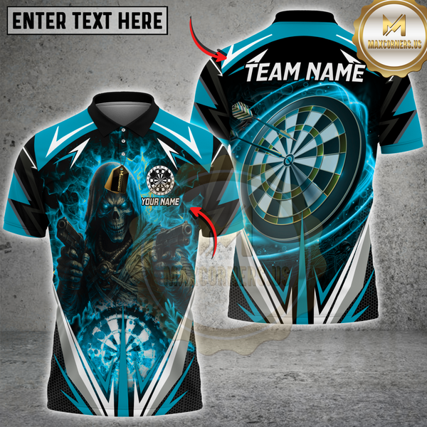 Maxcorners Darts Reaper Dart Master Multicolor Customized Name, Team Name 3D Shirts