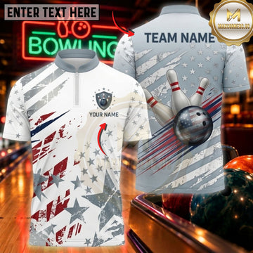 Maxcorners Bowling & Dynamic Bowling Ball Pin Graphic Customized Name, Team Name 3D Shirts