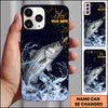 Maxcorners Black Gold Crack Texture Personalized Name Phone Case (13 Fish Species)