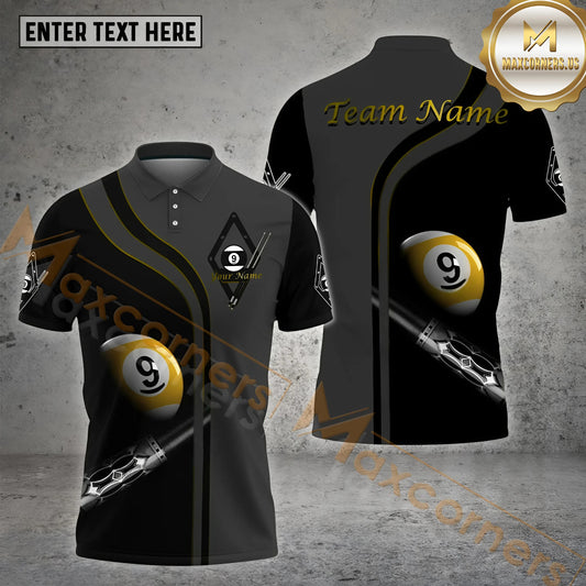 Maxcorners 9 Ball Deep Fantasy Billiard Jersey Multicolor Options Personalized Name, Team Name 3D Shirt (4 Colors)